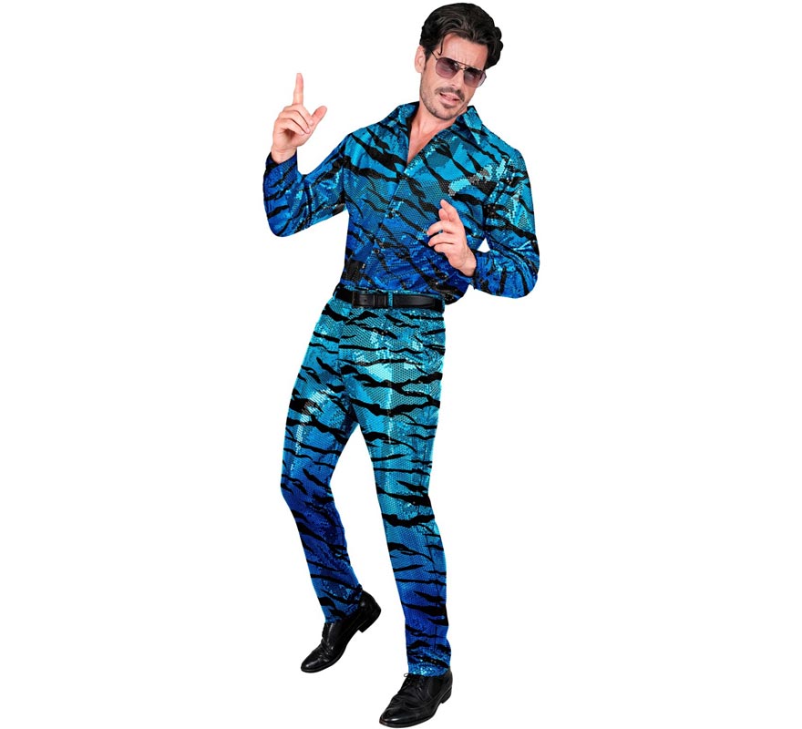 Translation missing: pt-PT.Pantalones Fiesta animal print azul para hombre