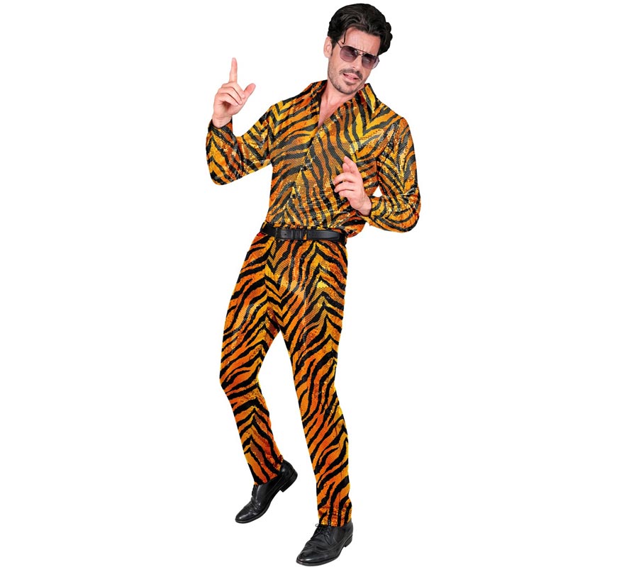 Translation missing: pt-PT.Pantalones Fiesta animal print dorado para hombre