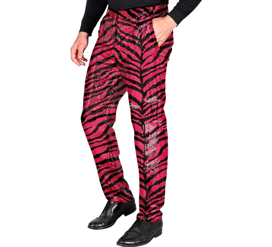 Translation missing: pt-PT.Pantalones Fiesta animal print fucsia para hombre