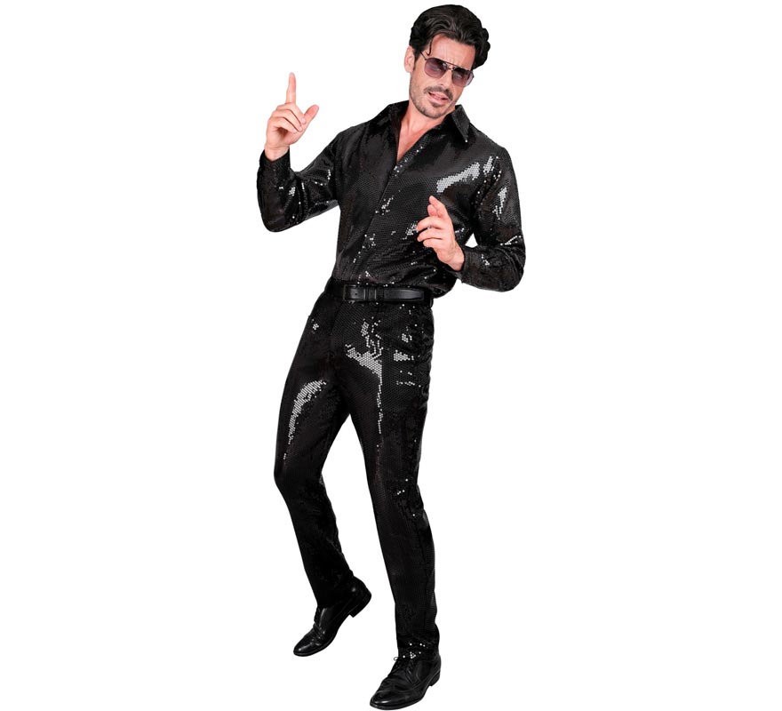 Pantalones negro con lentejuelas para hombre