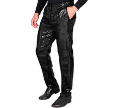 Calça preta com lantejoulas para homem