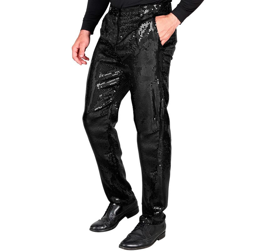 Translation missing: pt-PT.Pantalones negro con lentejuelas para hombre