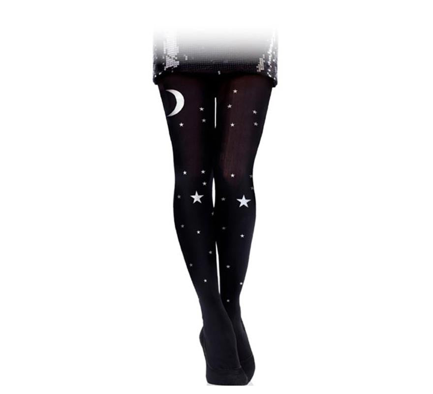 Translation missing: pt-PT.Panty negra de Bruja luna y estrellas adulto