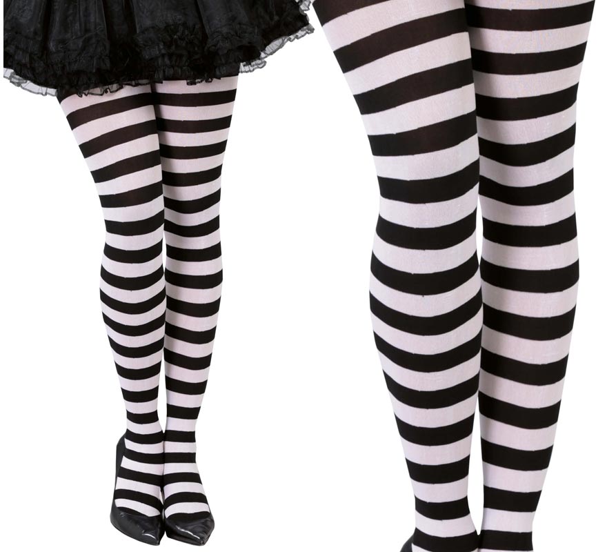 Pantys a rayas blancas y negras