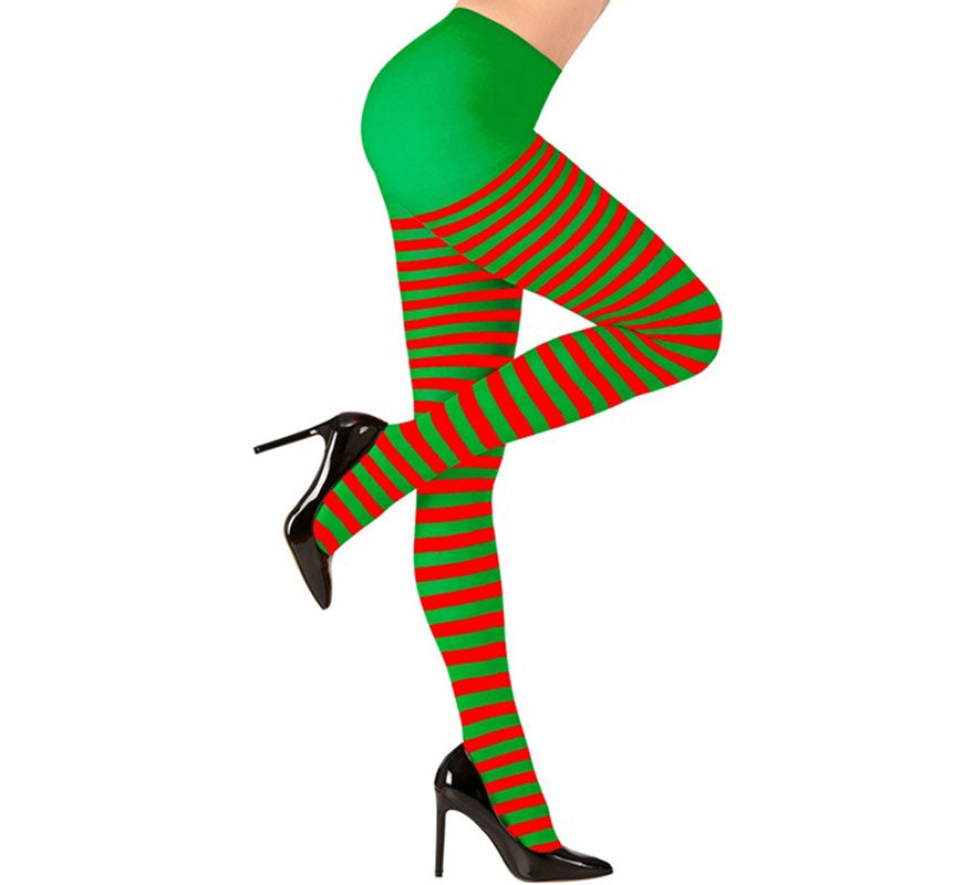 Translation missing: pt-PT.Pantys a Rayas rojo y verde 70 DEN