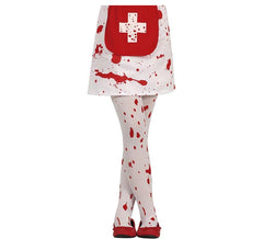 Meia-calça branca com sangue de criança