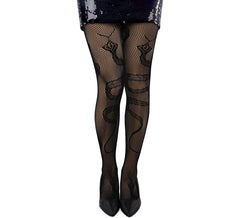Meia-calça arrastão de cobra