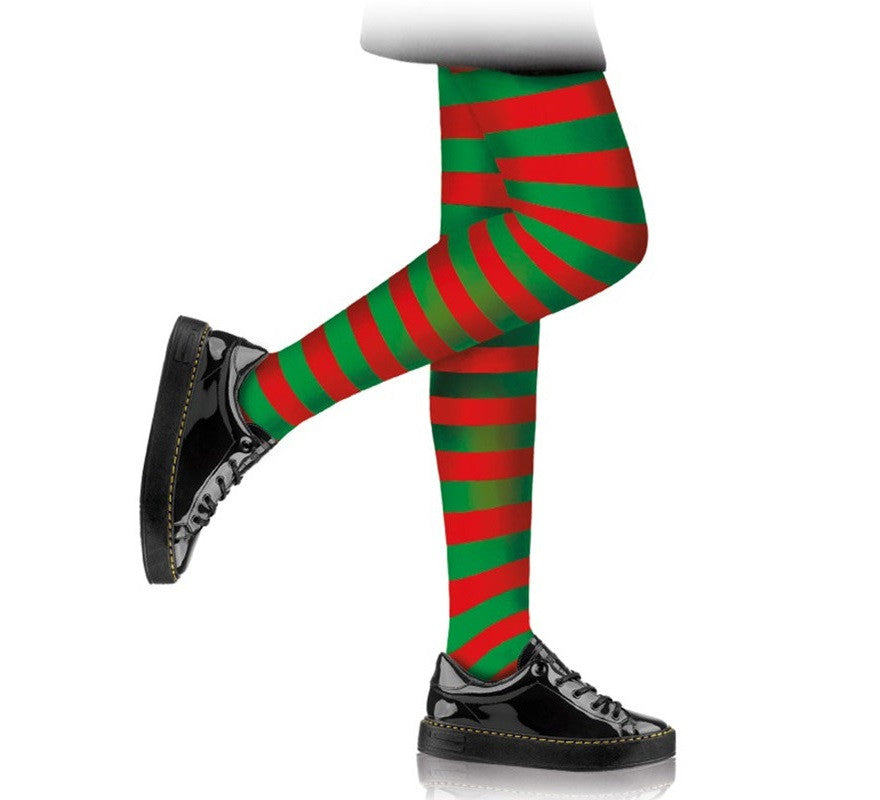 Pantys Infantiles Rayas Rojas y Verdes