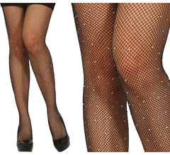 Meias de malha pequena com strass em várias cores para adulto