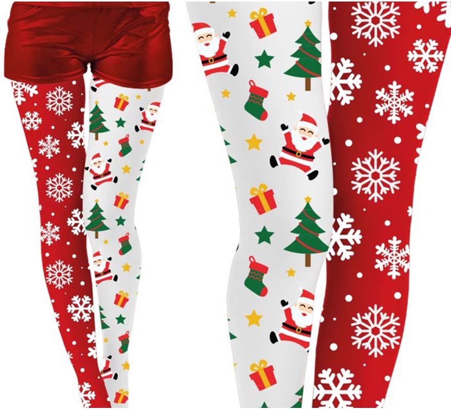 Translation missing: pt-PT.Pantys Navideñas doble estampado copos y árbol adulto