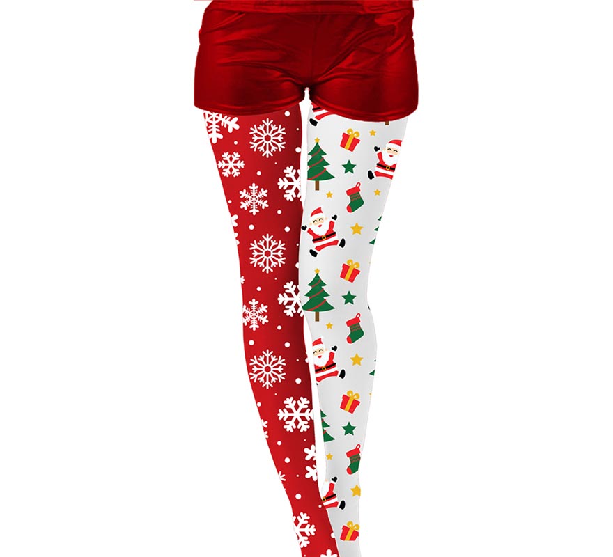 Translation missing: pt-PT.Pantys Navideñas doble estampado copos y árbol adulto