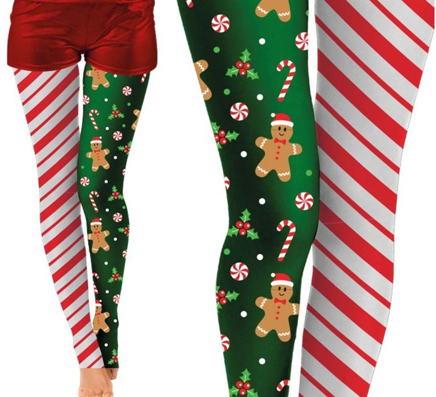 Translation missing: pt-PT.Pantys Navideñas doble estampado rayas y galleta adulto