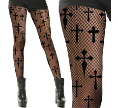 Meia-calça feminina com grade cruzada