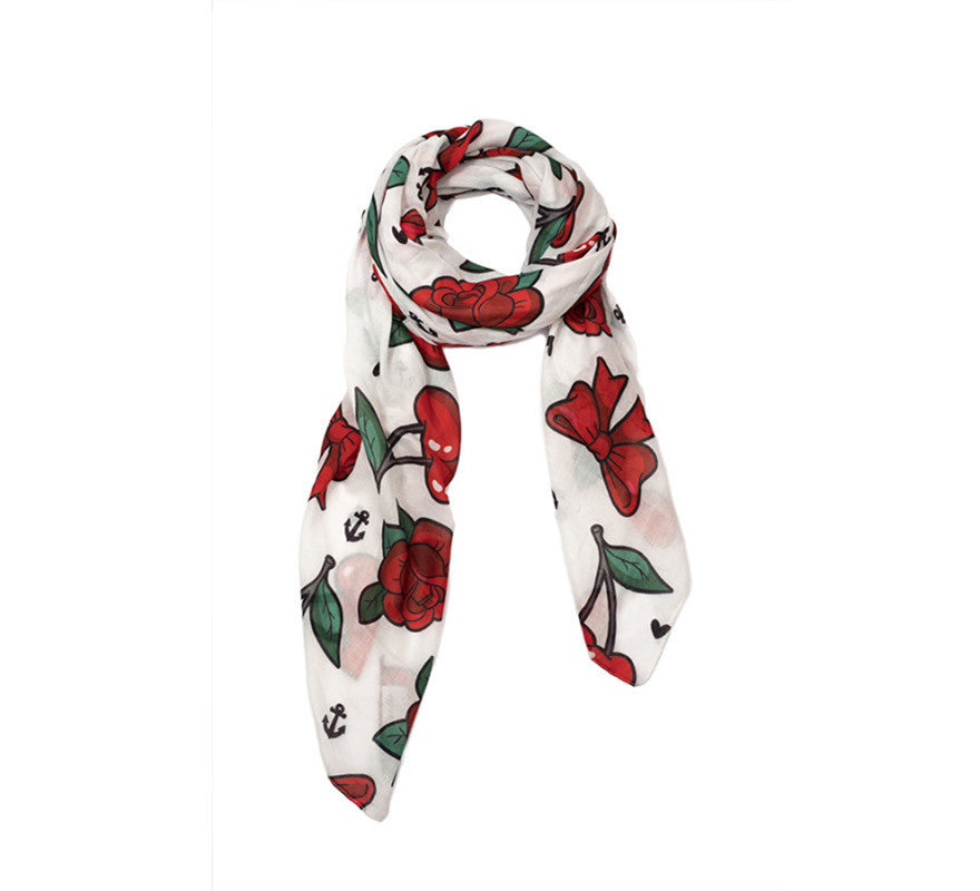 Translation missing: pt-PT.Pañuelo Foulard Cherry Vintage Doodle