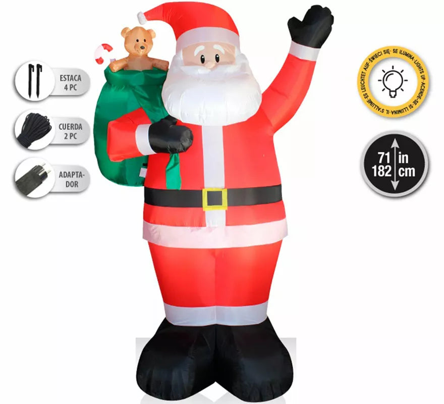 Translation missing: pt-PT.Papá Noel Hinchable con LED de 182 cm