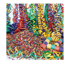 Embalagem com 10 rolos serpentinos de várias cores