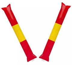 Par de badalos infláveis de plástico da bandeira espanhola