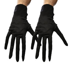 Par de luvas adultas pretas de dedo longo 35 cm