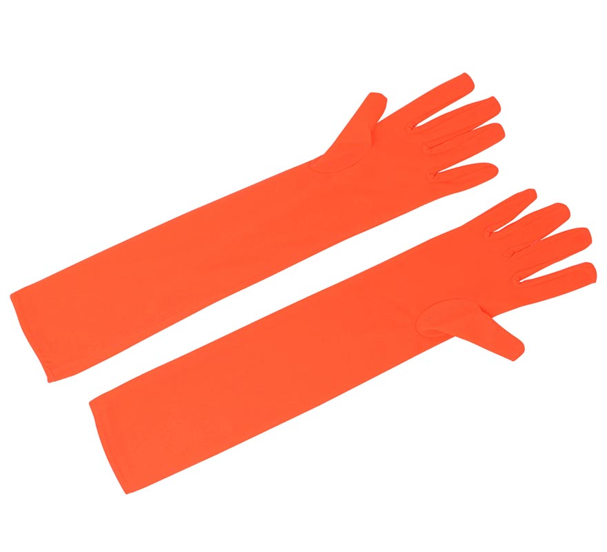 Par de Guantes naranja neón de 45 cm