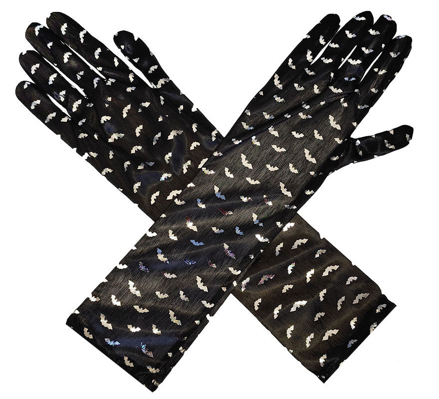 Translation missing: pt-PT.Par de Guantes negros con murciélagos adulto