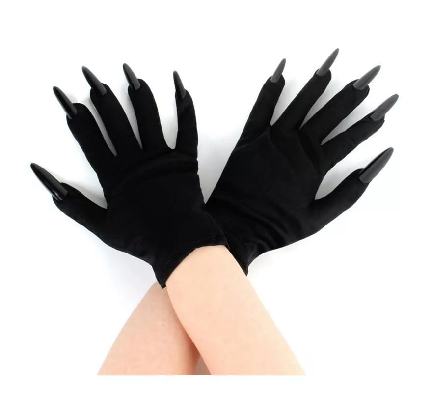 Translation missing: pt-PT.Par de Guantes negros con Uñas negras adulto