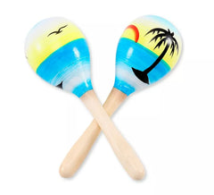 Par de maracas de madeira Tropical Sunset 20 cm
