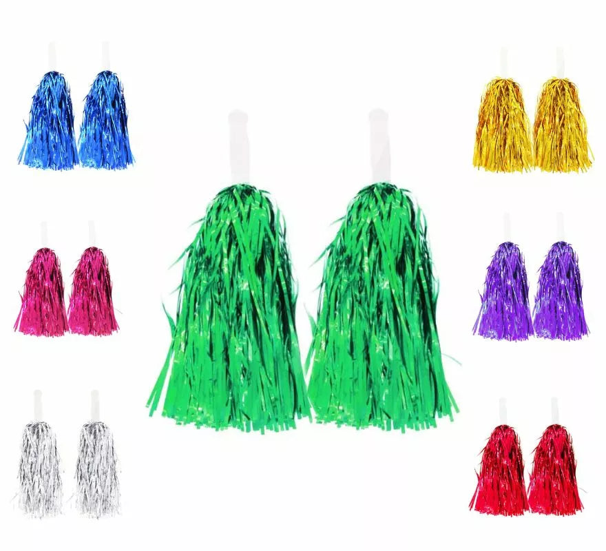 Translation missing: pt-PT.Par de Pompones Brillantes con Mango en varios colores