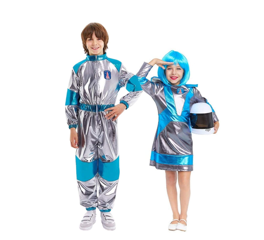 Par de astronautas prateado infantil