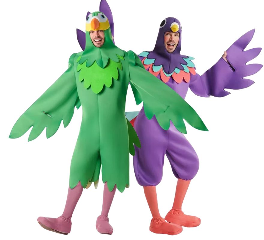 Translation missing: pt-PT.Pareja de pájaros verde y morado