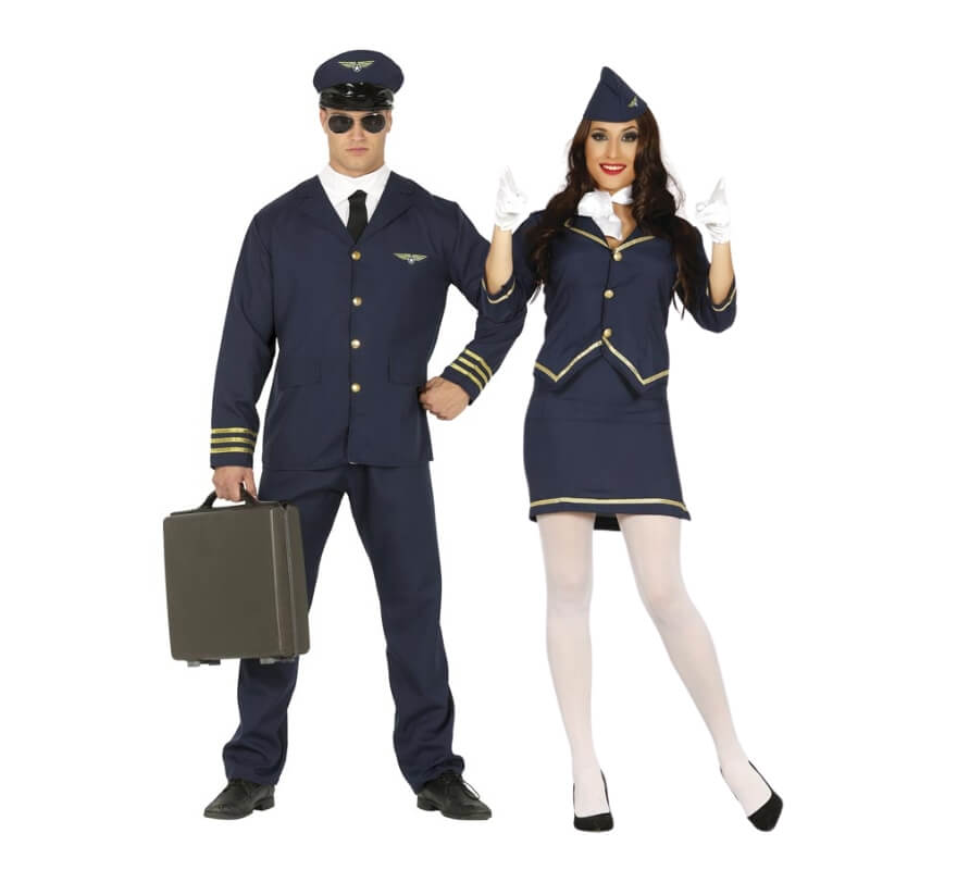 Casal de piloto e hospedeira