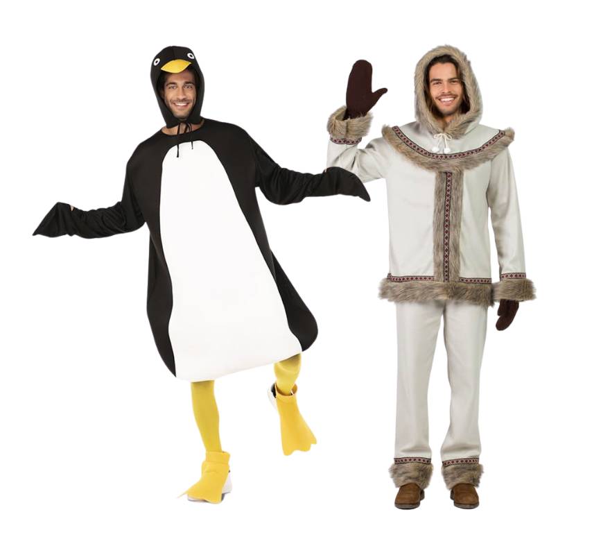 Par de pinguim e esquimó