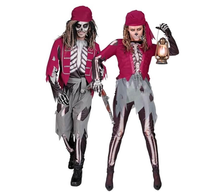 Par de piratas esqueletos