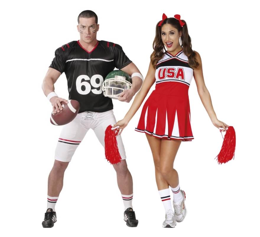 Casal de quarterback e cheerleader