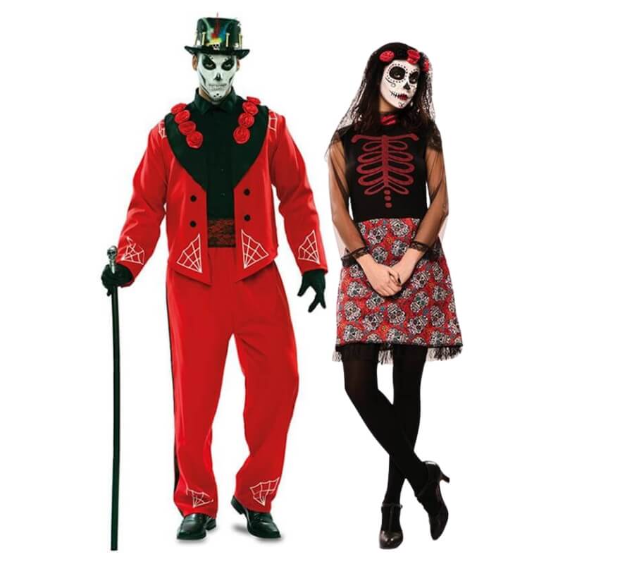 Translation missing: pt-PT.Pareja Día de los muertos rojo