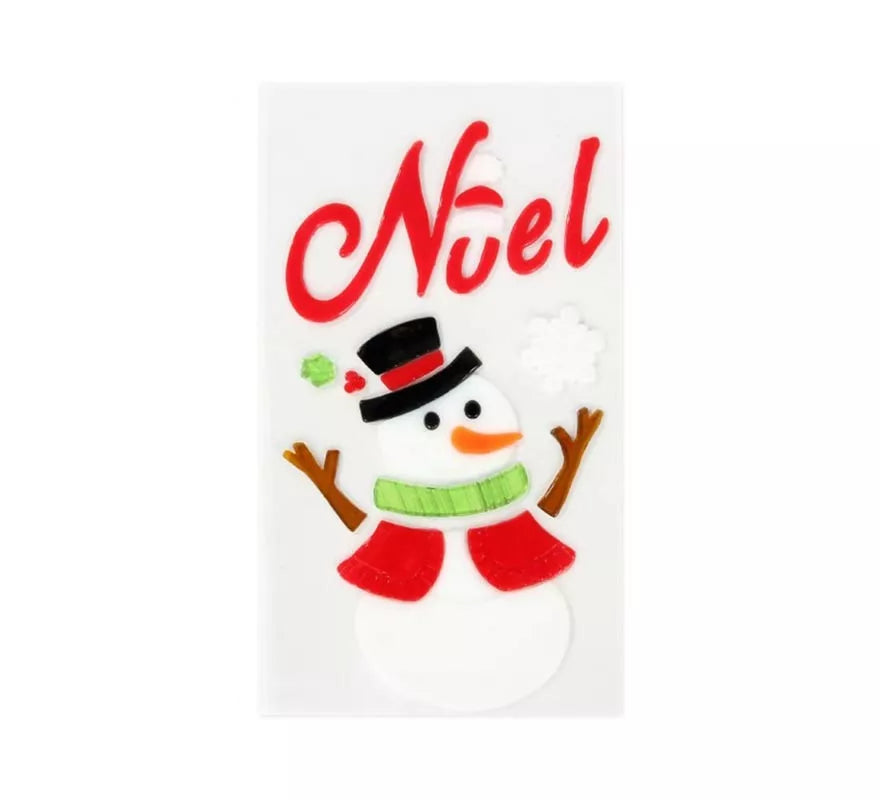 Translation missing: pt-PT.Pegatina con Gel Navidad Muñeco de nieve de 15X25 cm