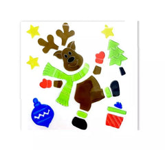 Adesivo de gel de rena de Natal 20X20 cm