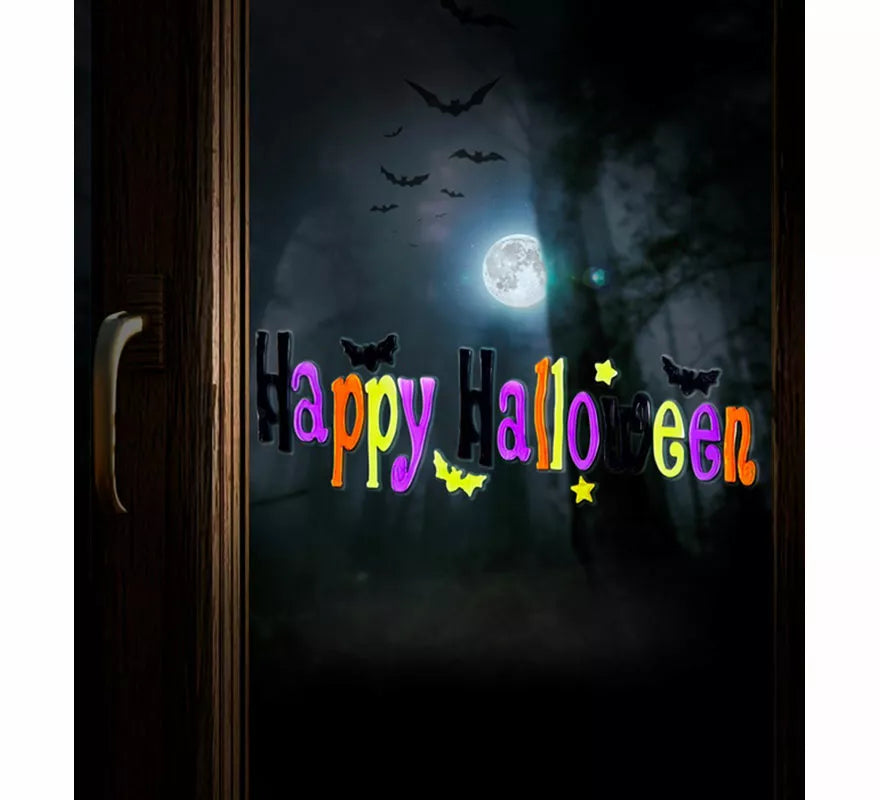 Translation missing: pt-PT.Pegatina de Gel para Ventana 'Happy Halloween' de 50x15 cm