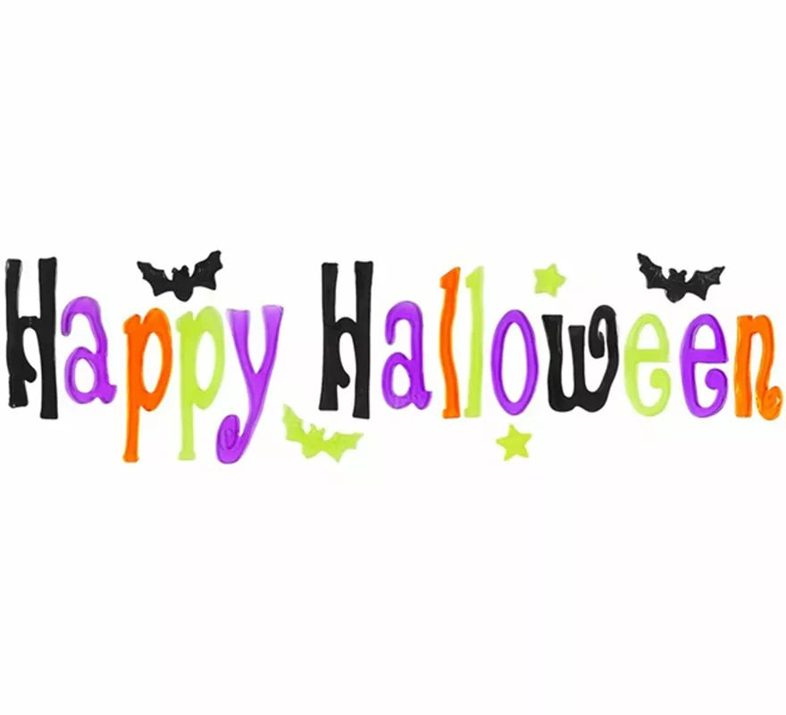 Translation missing: pt-PT.Pegatina de Gel para Ventana 'Happy Halloween' de 50x15 cm