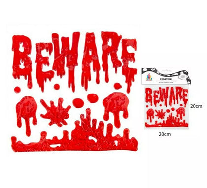 Pegatina Gel Sangre Beware