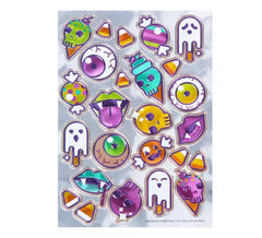 Desenhos animados de adesivos de Halloween 13,8x20,3 cm