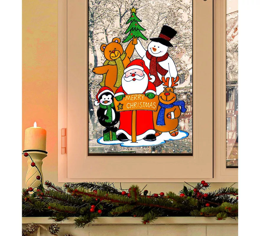 Translation missing: pt-PT.Pegatina Ventana Familia Papá Noel de 40 cm
