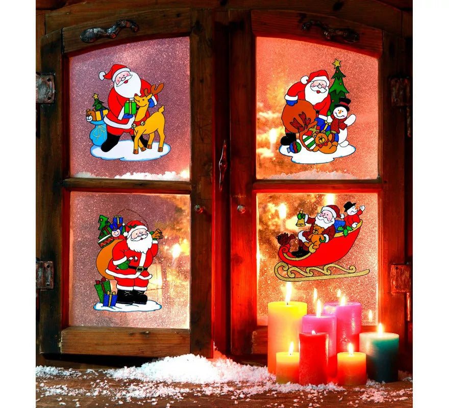 Translation missing: pt-PT.Pegatina Ventana Navidad Papá Noel Surtida en 12 Modelos de 30 cm