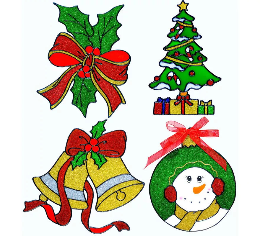 Translation missing: pt-PT.Pegatina Ventana Navidad Surtidas en 4 Modelos de 18 cm
