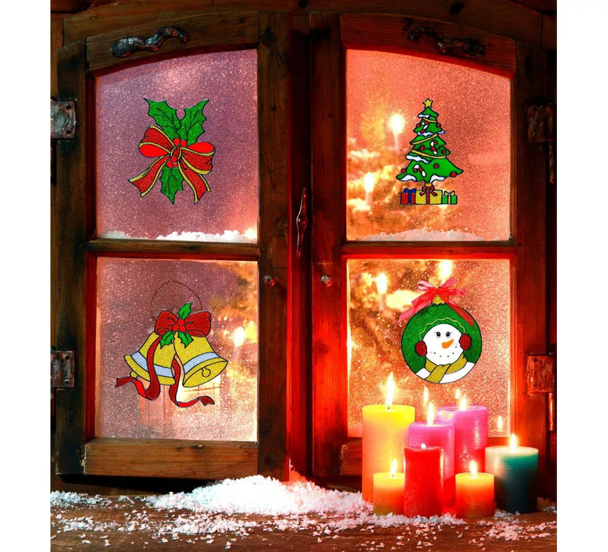 Translation missing: pt-PT.Pegatina Ventana Navidad Surtidas en 4 Modelos de 18 cm