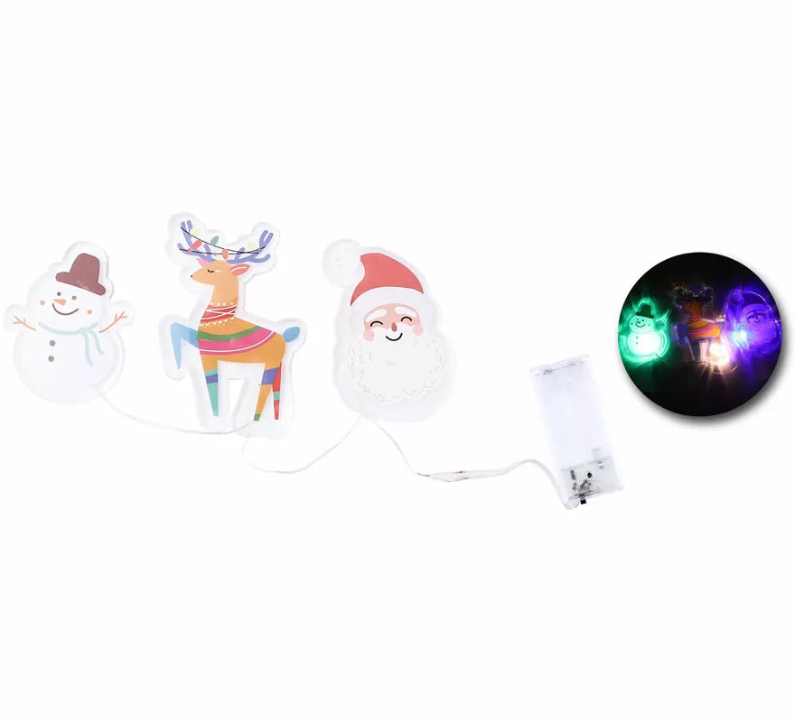 Translation missing: pt-PT.Pegatinas Gel Led 3 Figuritas Alegres de Navidad de 15x30 cm
