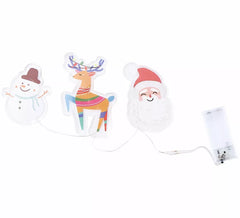 Adesivos de gel LED com 3 figuras natalinas alegres, 15x30 cm