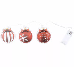 Adesivos de gel LED, 3 figuras de bolas de Natal, 15x30 cm