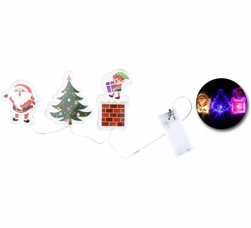 Pegatinas Gel Led 3 Figuritas Chimenea de 15x30 cm