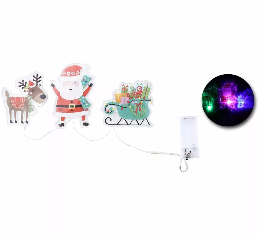 Translation missing: pt-PT.Pegatinas Gel Led 3 Figuritas de Papá Noel y Reno de 15x30 cm