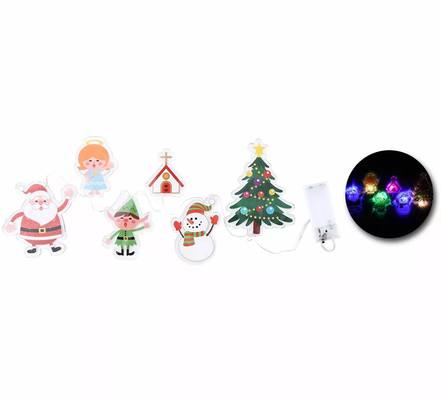 Translation missing: pt-PT.Pegatinas Gel Led 6 Figuritas Graciosas de Navidad de 15x35 cm